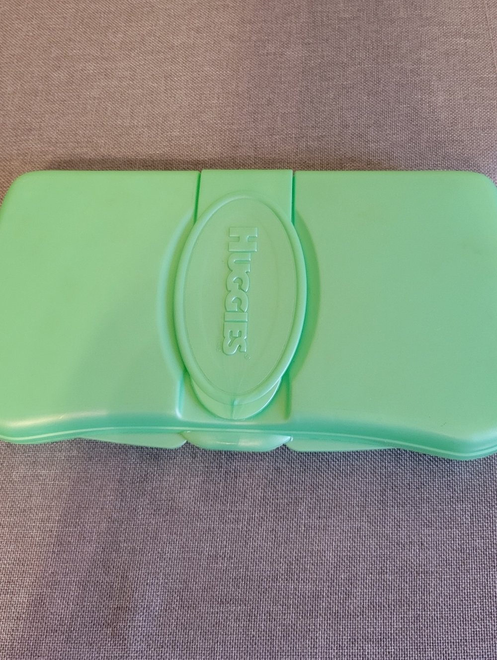 HUGGIES Vintage EMPTY Green Baby Wipes Travel Case Diaper Bag Container